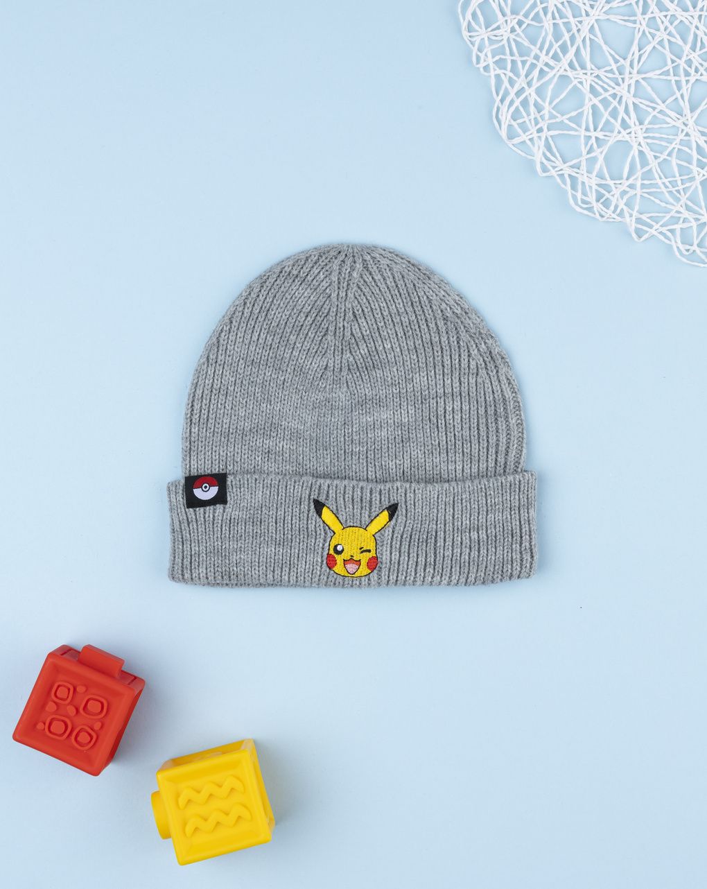 Berretto grigio bambino pokémon
