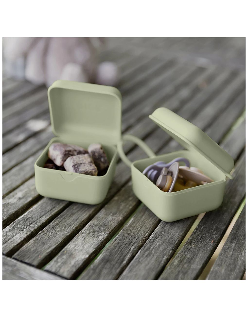 Scatola porta ciuccio salvia - bibs