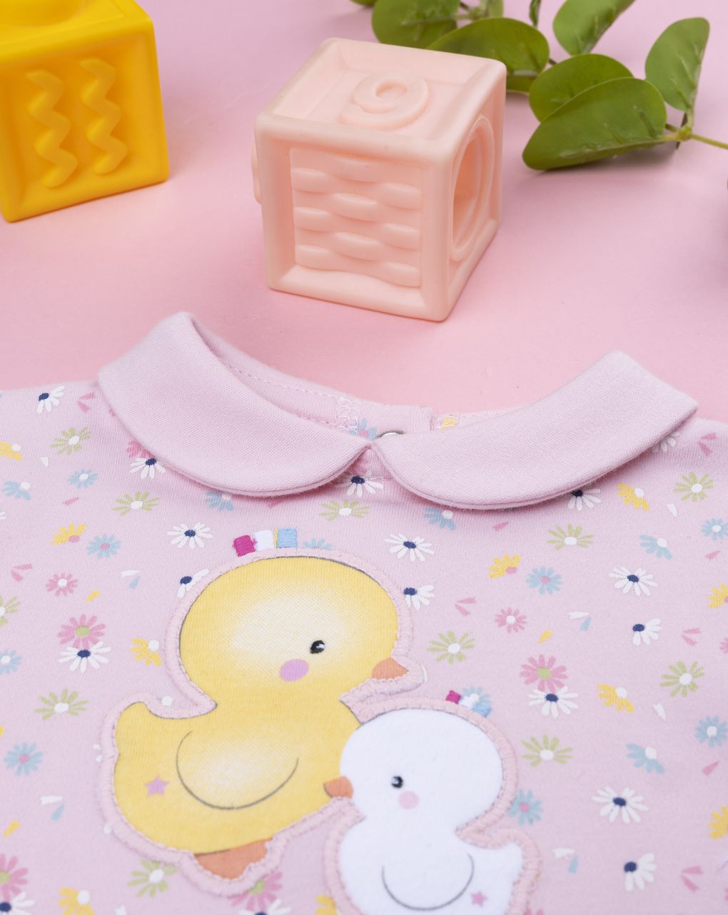 Tutina neonata rosa stampata baby smile