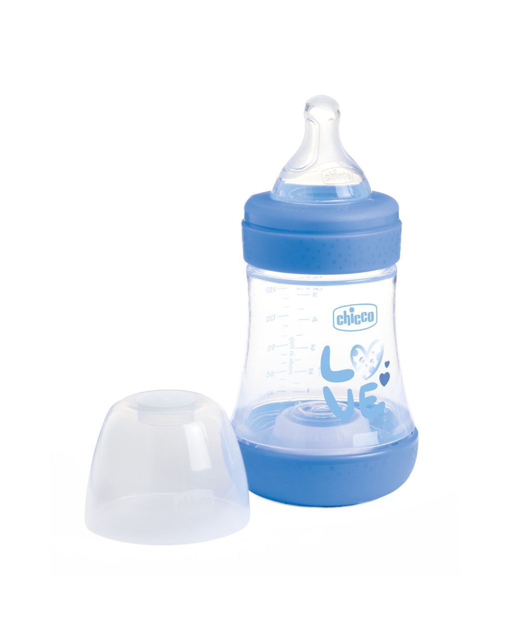 Biberon perfect5 azzurro 150ml in silicone 1 foro - chicco