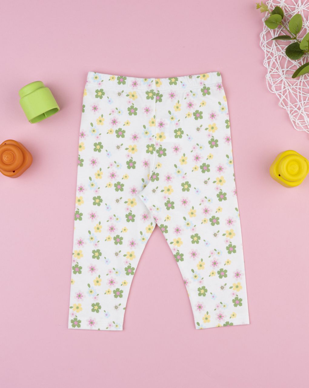 Legging bimba fiori colorati allover