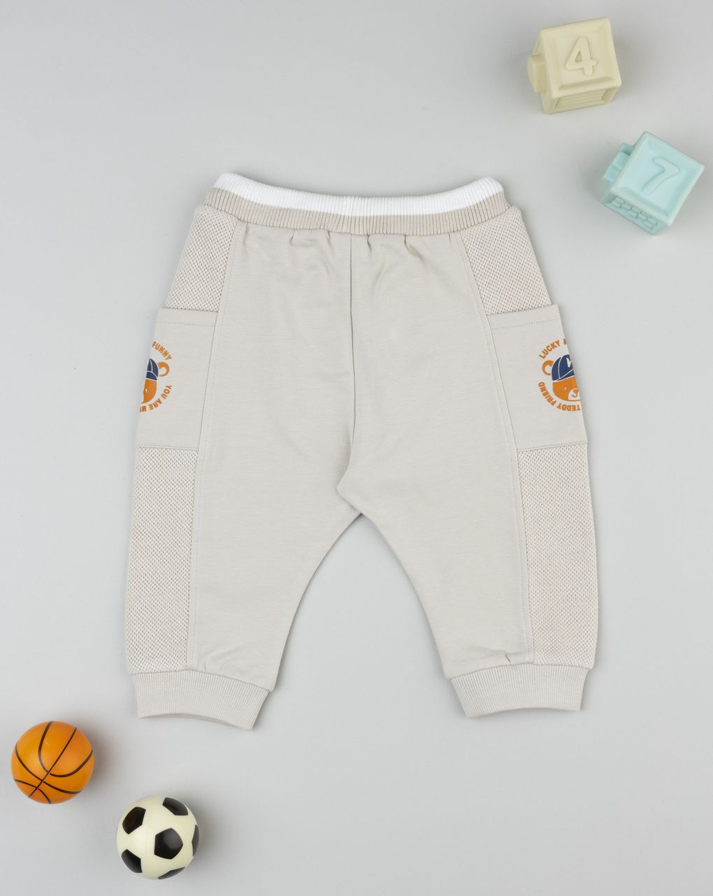 Pantalone bimbo beige tasche