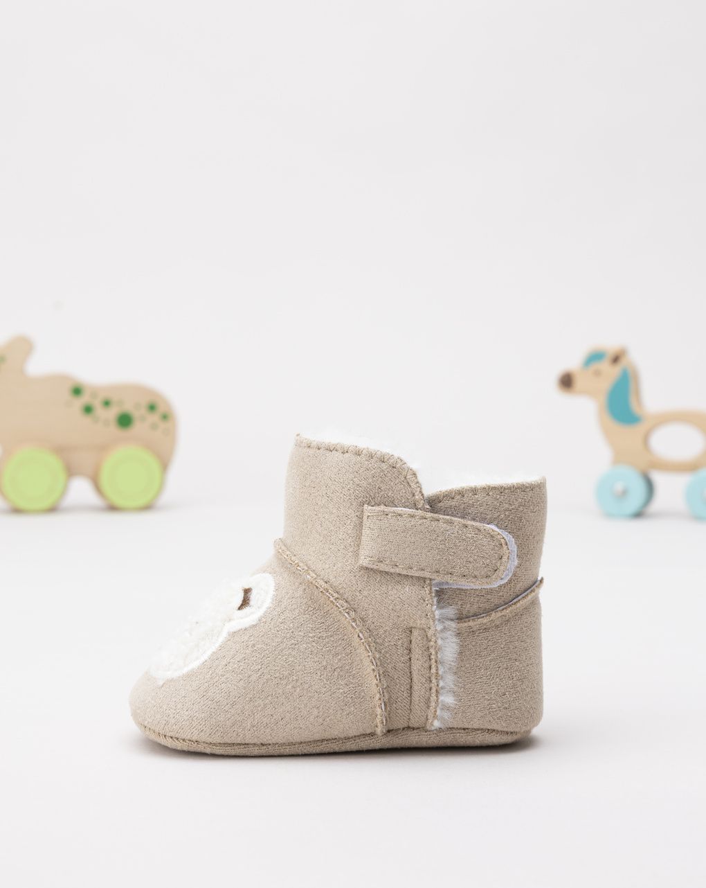 Stivaletto beige scamosciato neonato