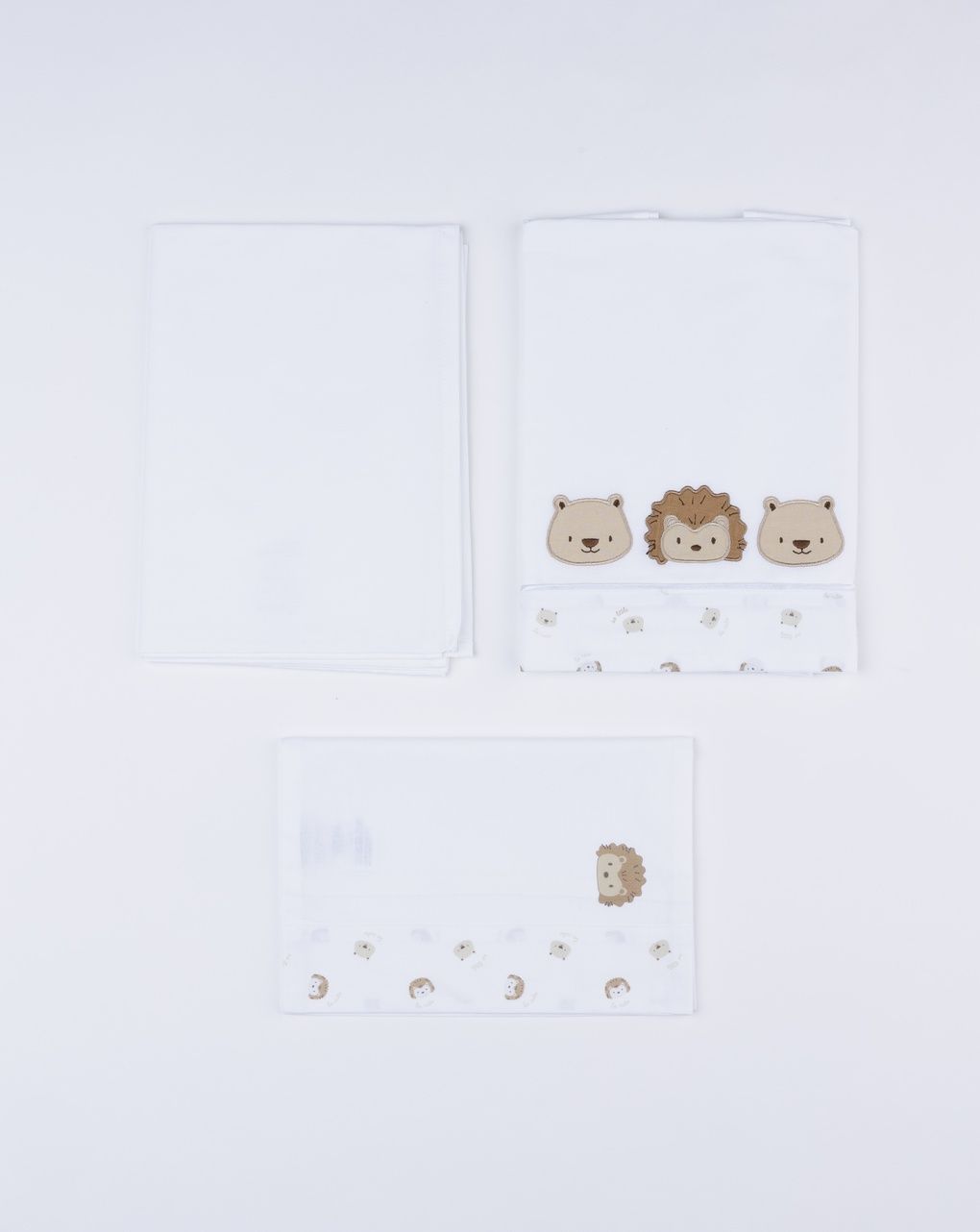 Pack 3 pezzi culla/carrozzina - completo neonato animaletti