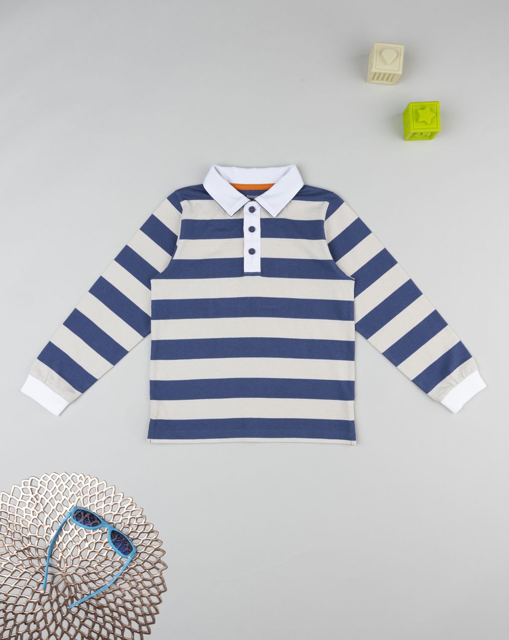 Polo rigata blu bambino