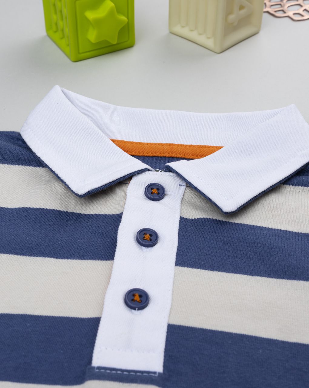 Polo rigata blu bambino