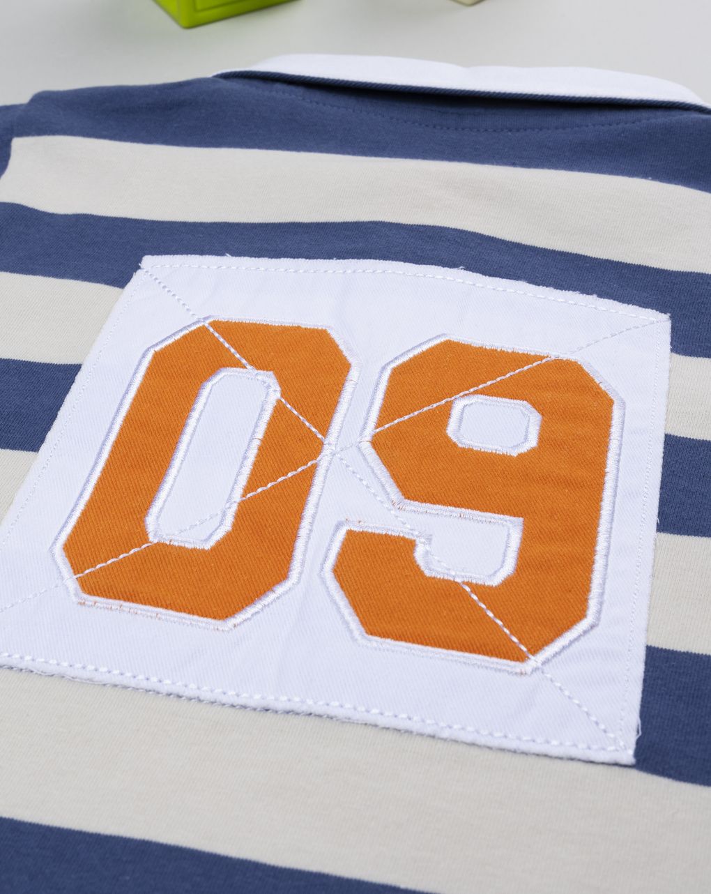 Polo rigata blu bambino