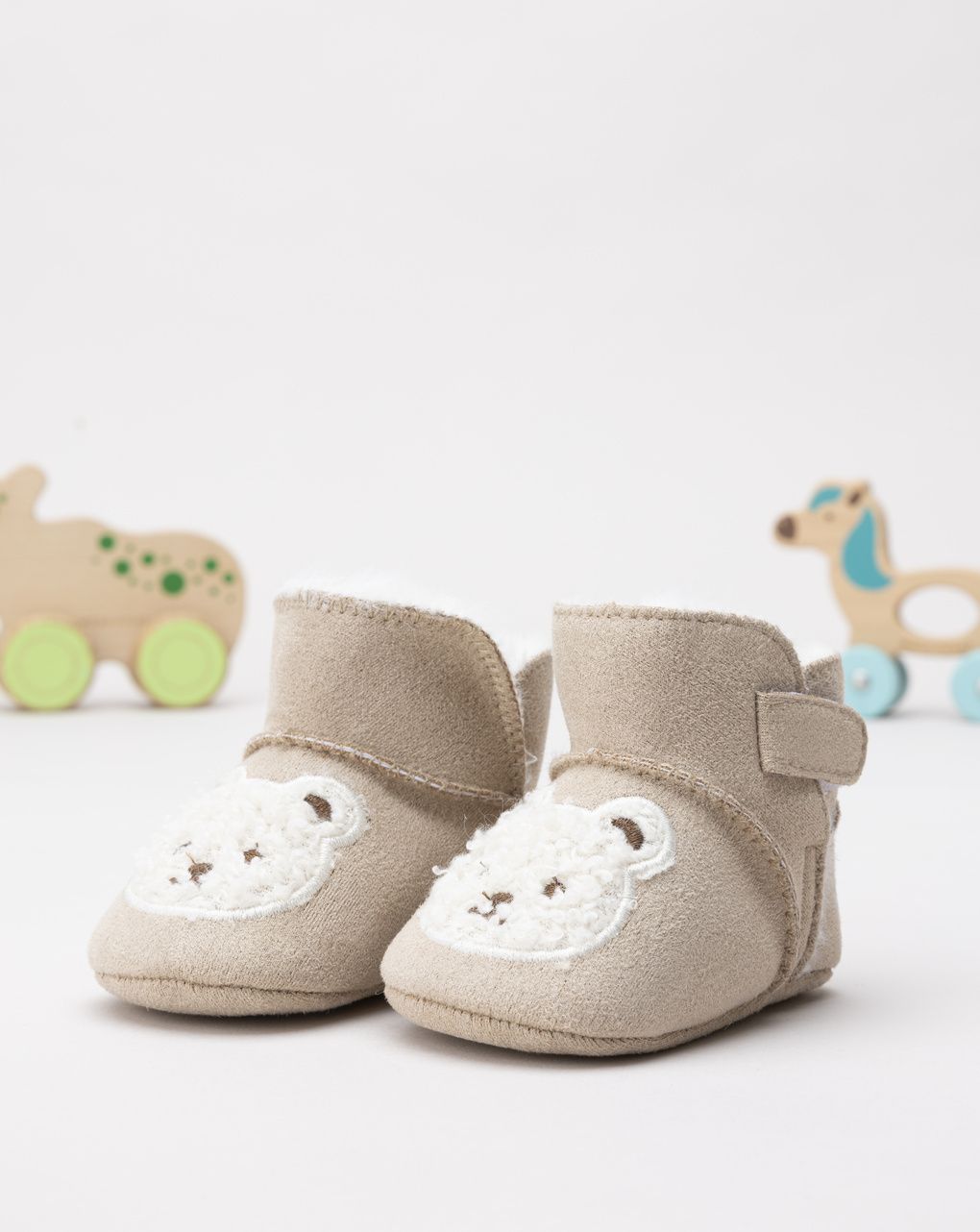 Stivaletto beige scamosciato neonato