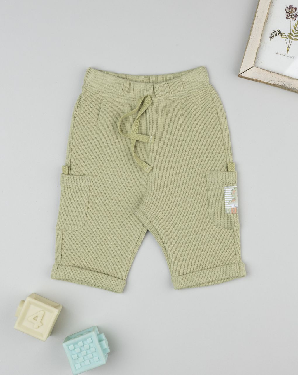 Pantaloni bimbo verdi waffle dino