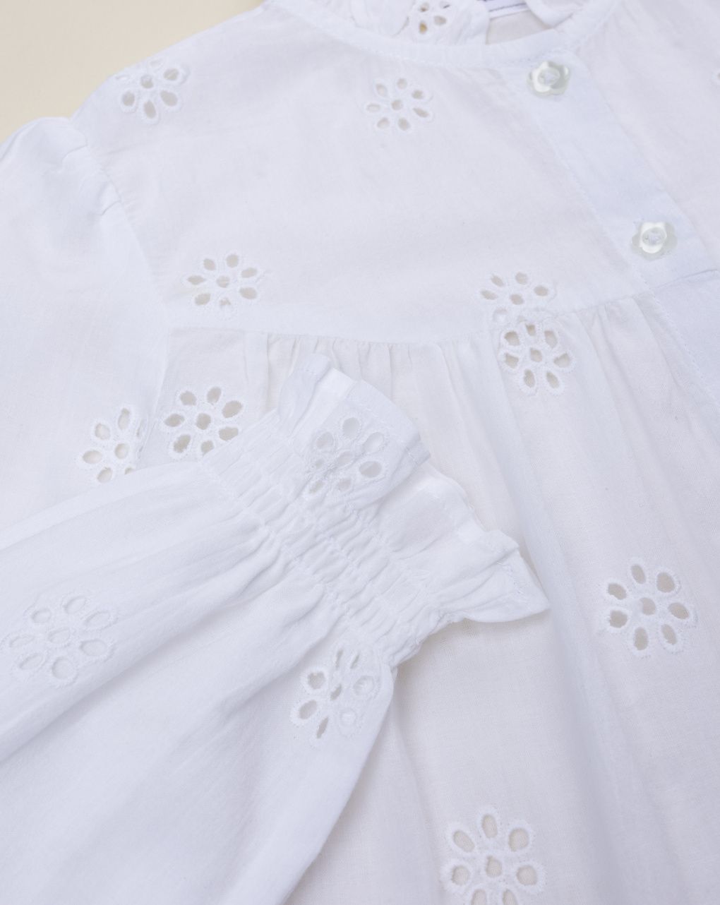 Camicia bambina bianca sangallo