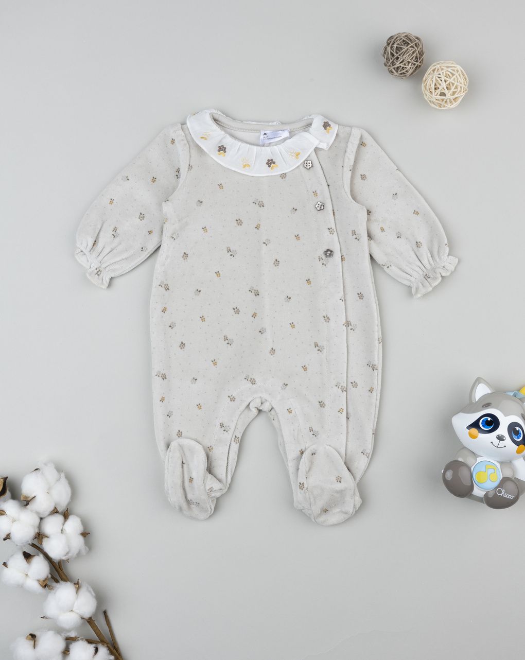 Tutina neonata ciniglia wood