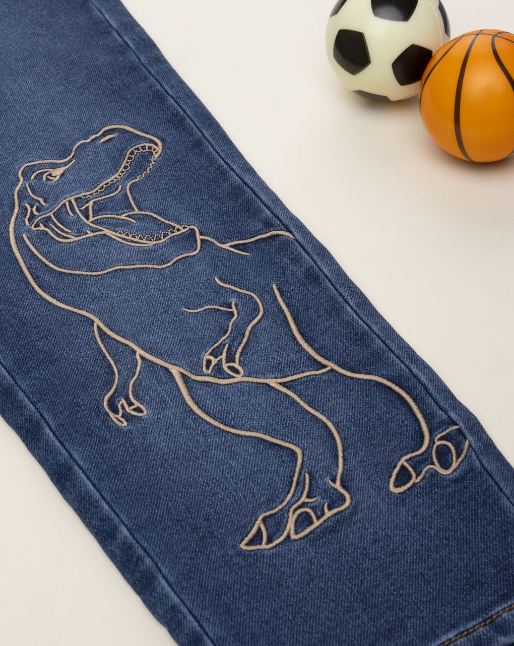 Pantalone denim bambino dinosauro