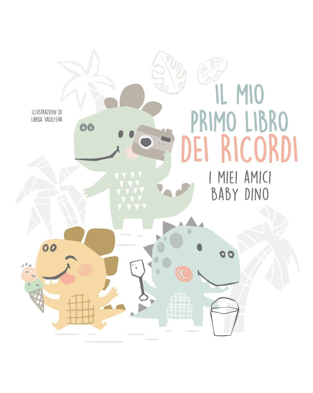 Album Fotografico Morbido Per Bambini – Dinosauro Verde, 17 Foto 15x10 Cm, Con Specchietto E Gancio