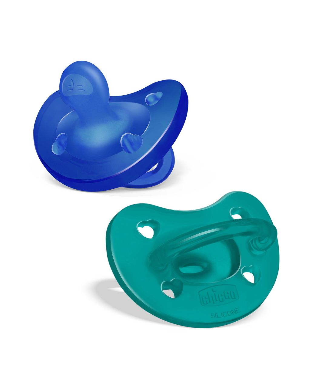 Gommotto physioforma blu/verde in silicone 2 pezzi| 16-36 mesi - chicco