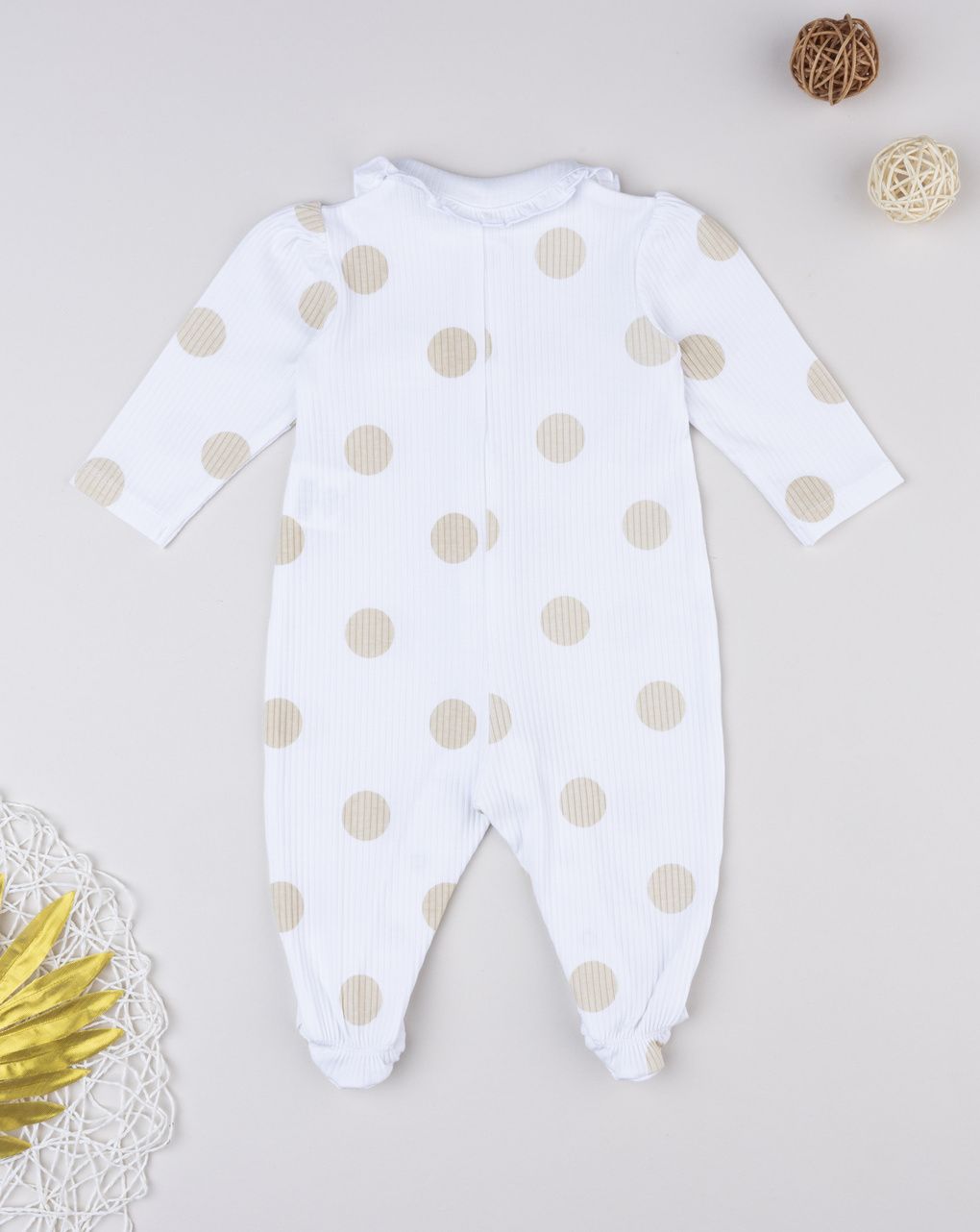 Tutina neonata bianca allover