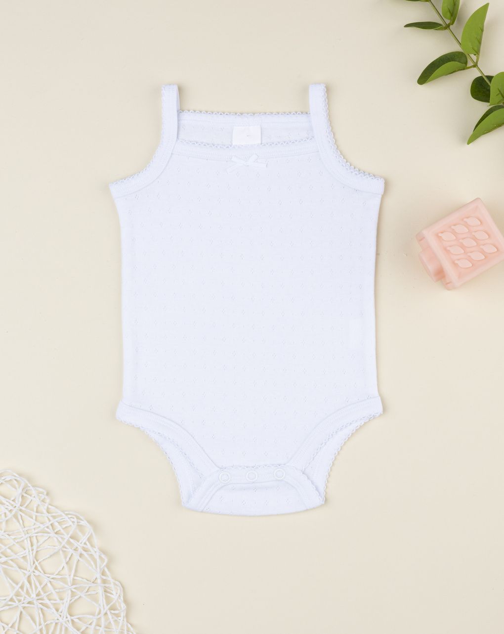 Body bimba bianco traforato
