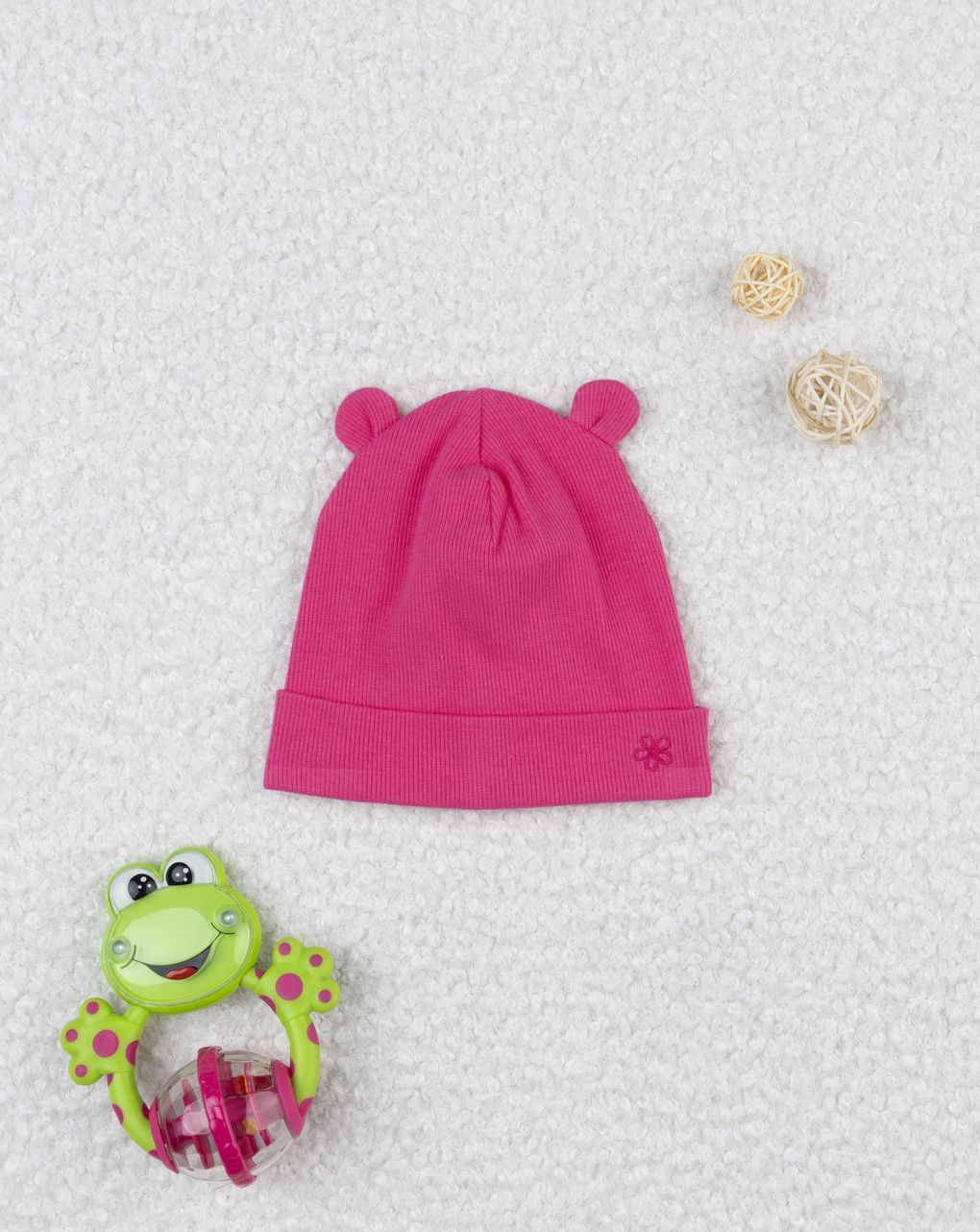 Berretto bimba fucsia con orecchie
