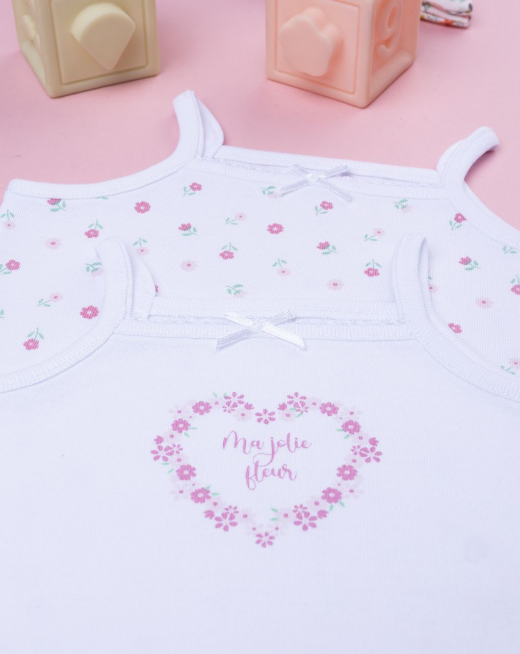 Pack 2 body bimba fiori spalla stretta
