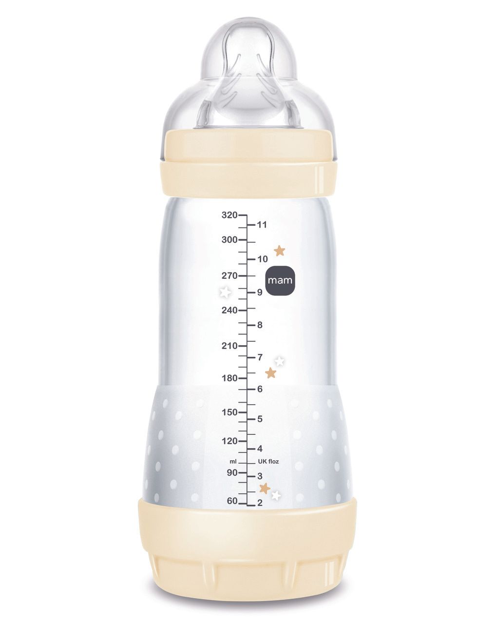 Biberon easy start 320ml bio-circolare conf. singola beige - mam