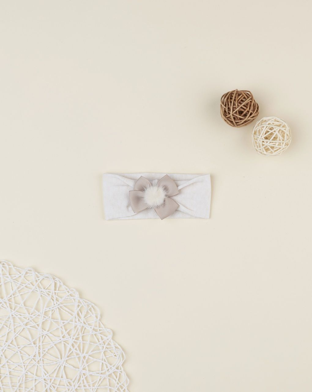 Fascia capelli neonata rossa con fiocco