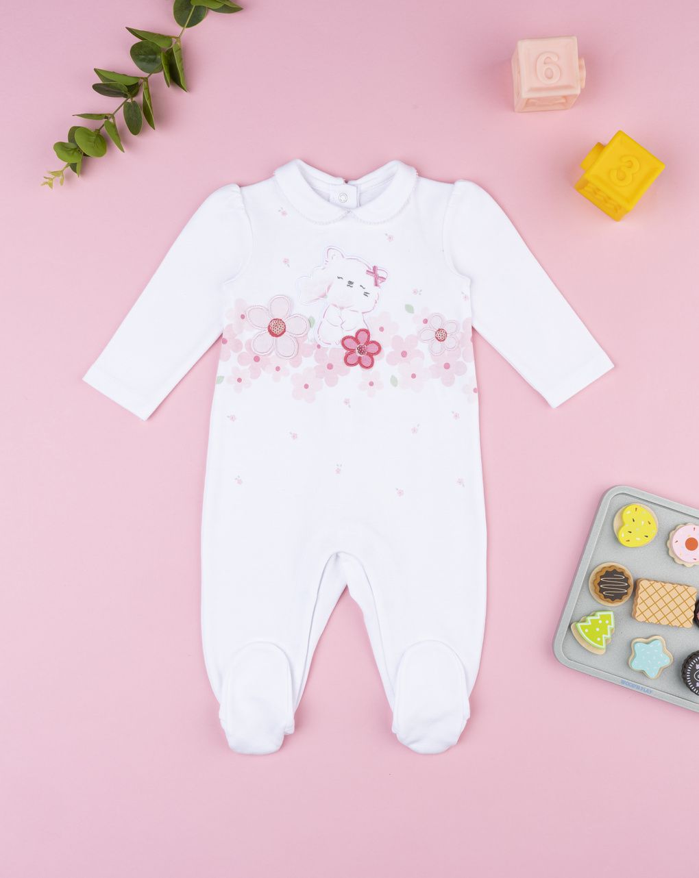 Tutina bimba gatta e fiori