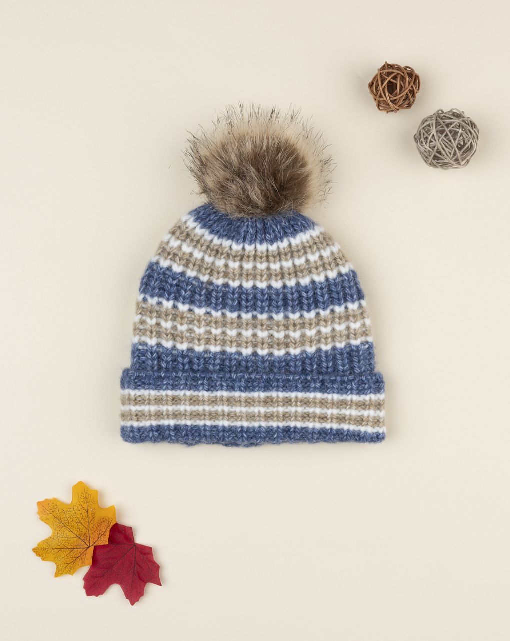 Cappello peruviano bimbo blu/marrone