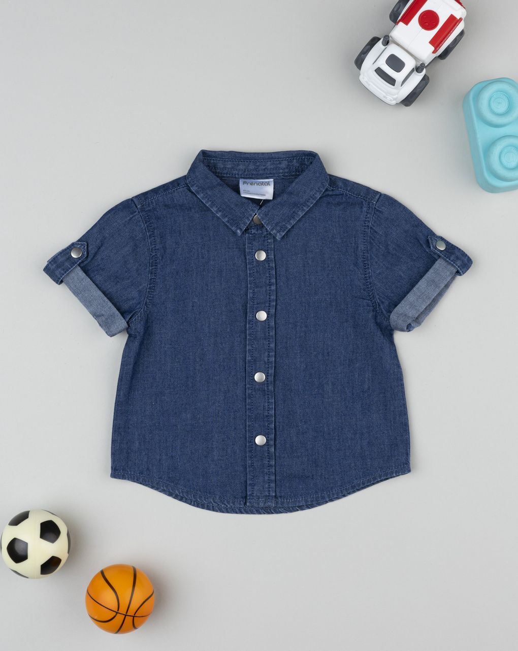 Camicia denim scuro neonato