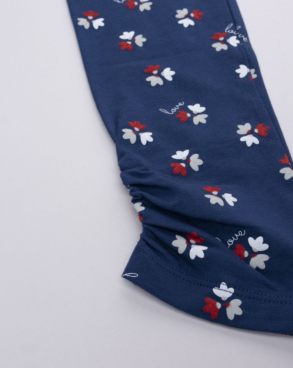 Legging bambina blu stampa fiori allover