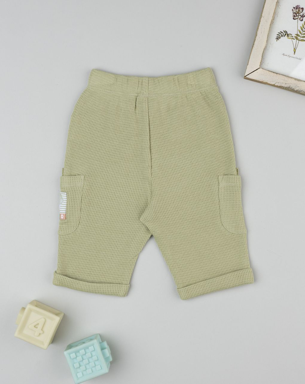 Pantaloni bimbo verdi waffle dino