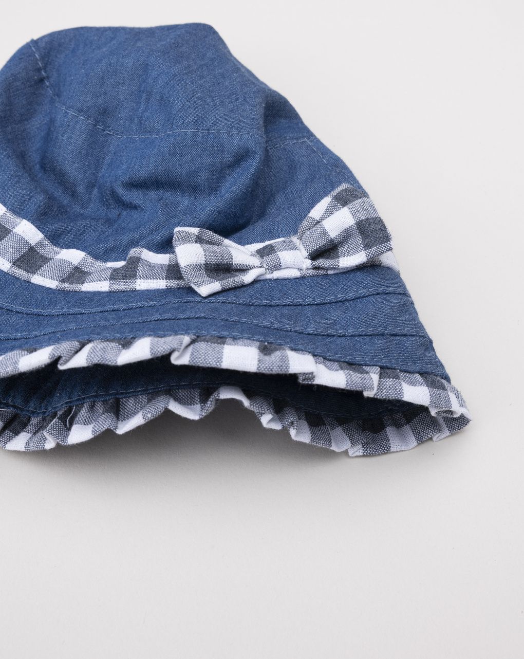 Cappello pescatore bimba fiocco vichy