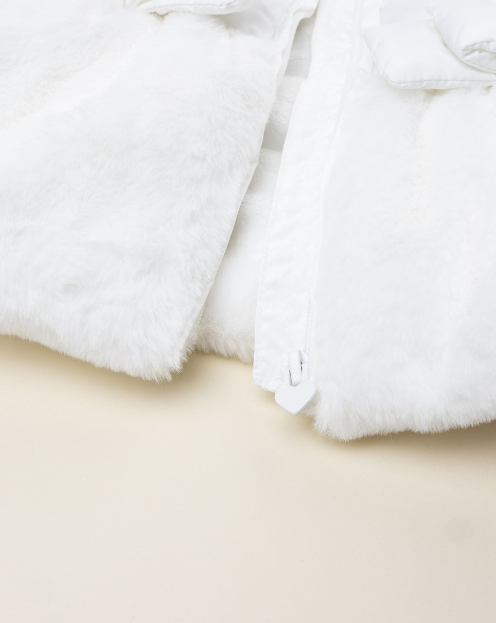 Piumino bimba bianco inserto pelliccetta