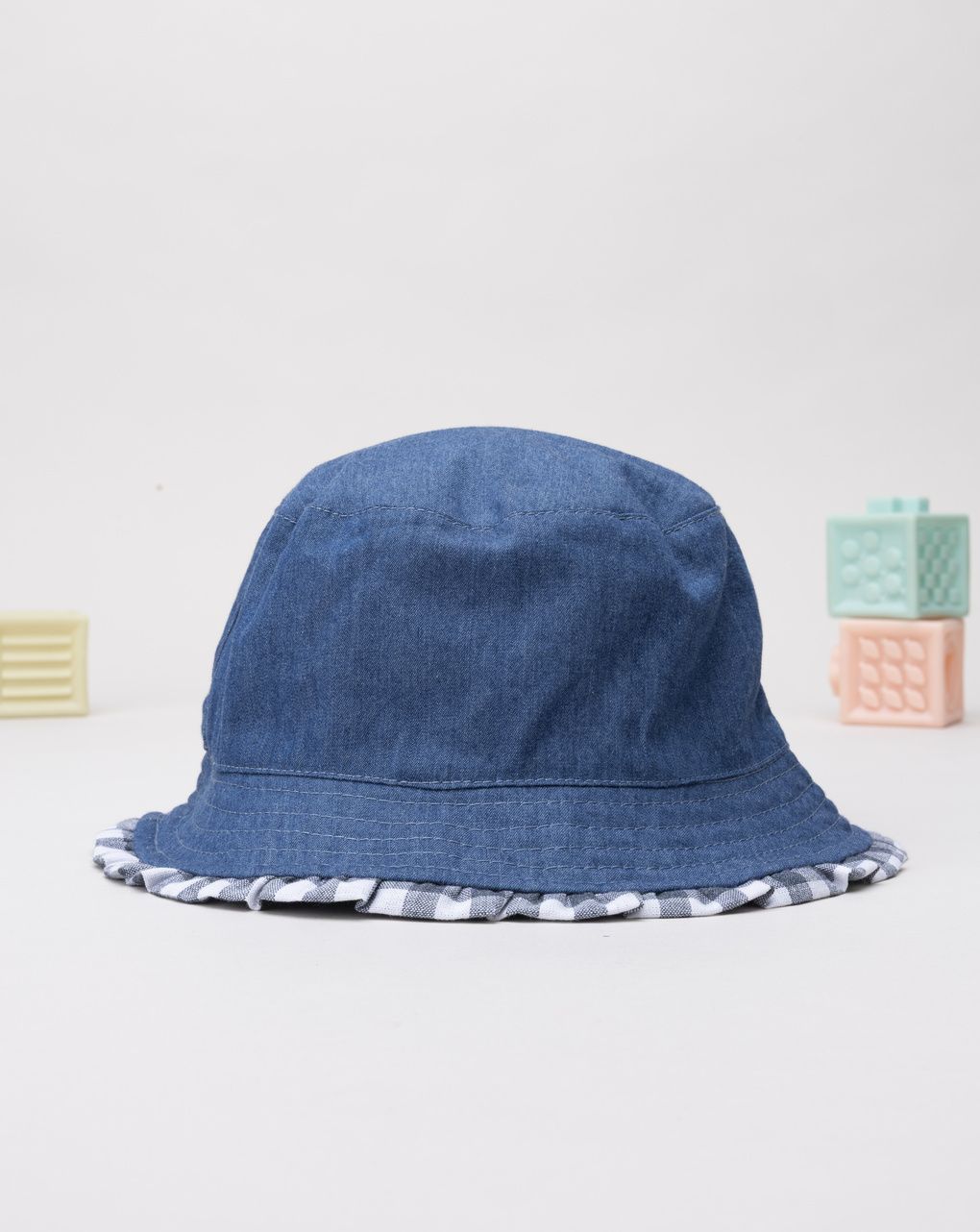 Cappello pescatore bimba denim cuori