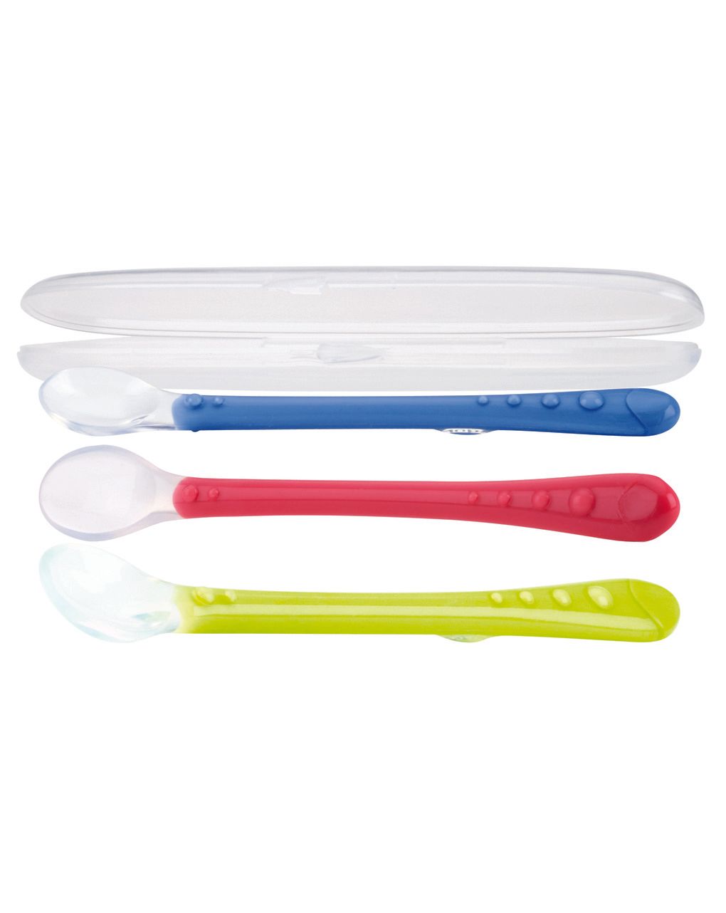 Cucchiaino colori assortiti in silicone con custodia 6m+ - nuby