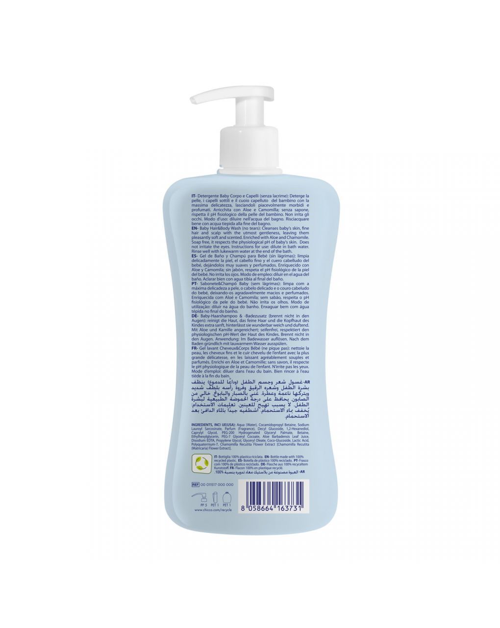 Baby detergente corpo&capelli natural sensation 500 ml - chicco