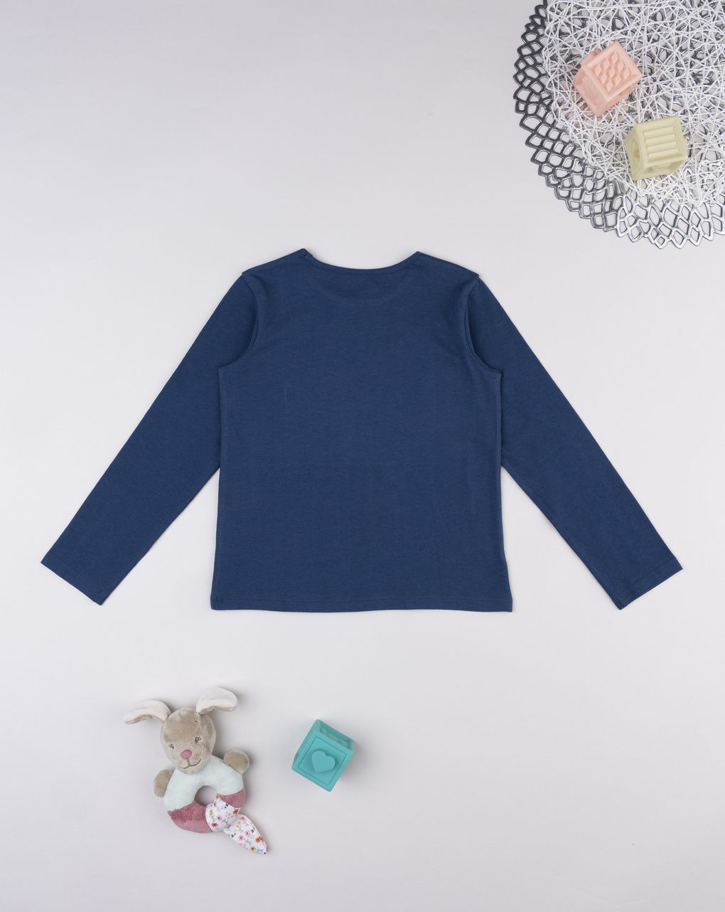 T-shirt bambina blu stampata