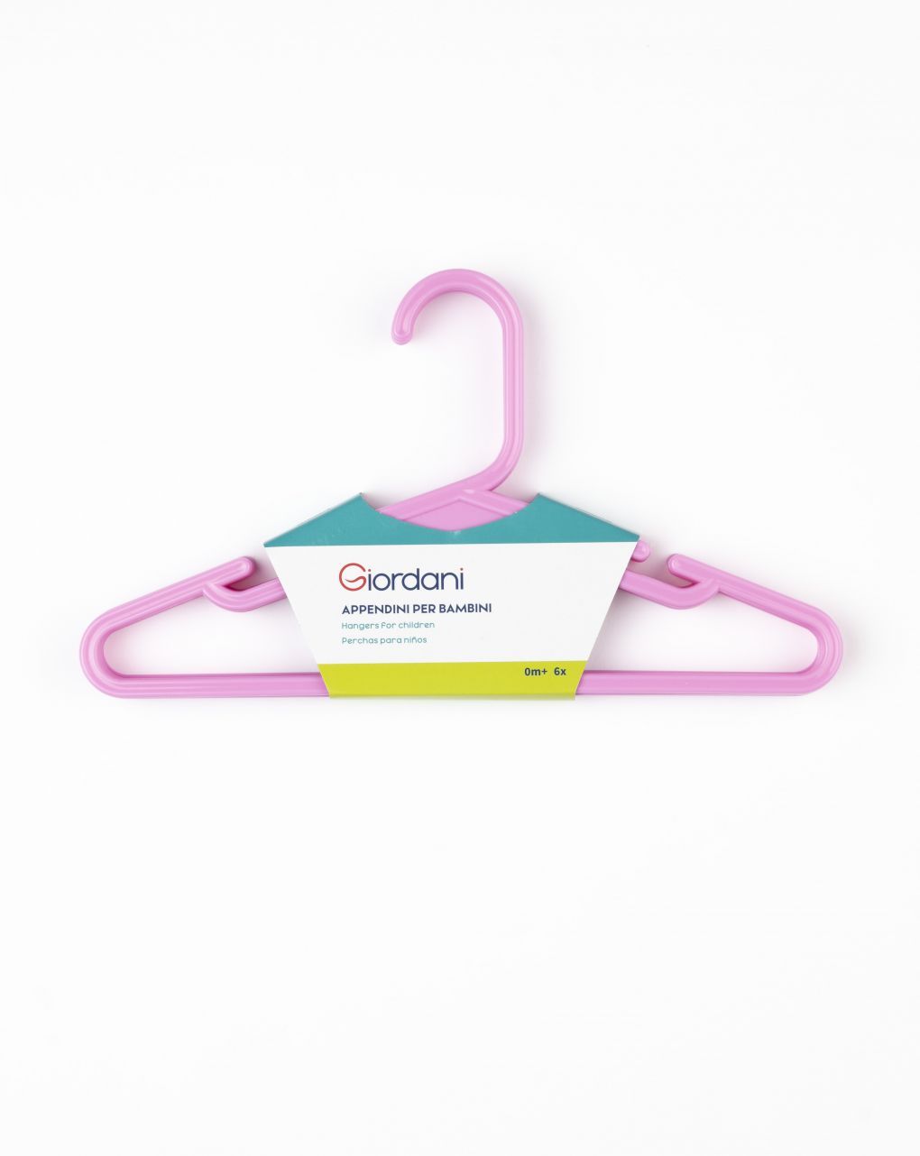 Appendiabiti per bambini in plastica rosa 6 pezzi - giordani