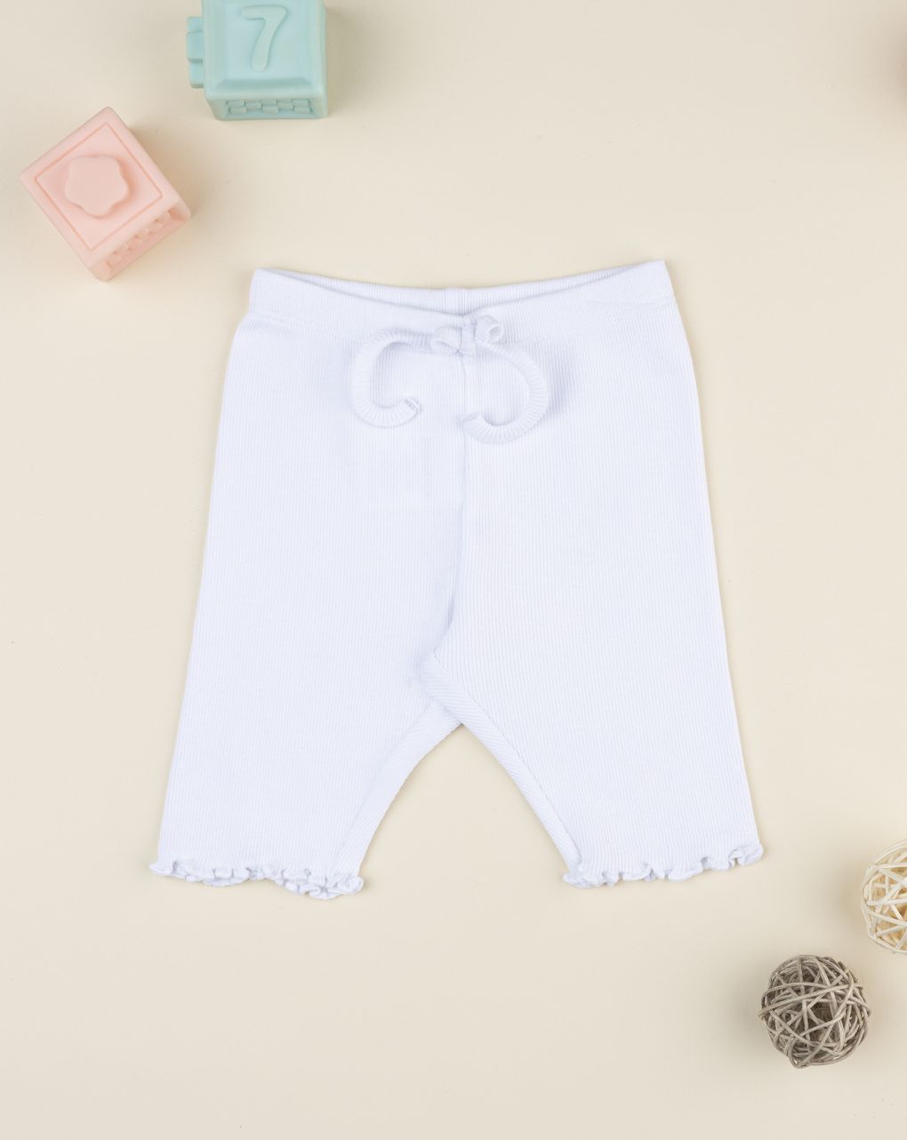 Legging bimba bianco con laccio