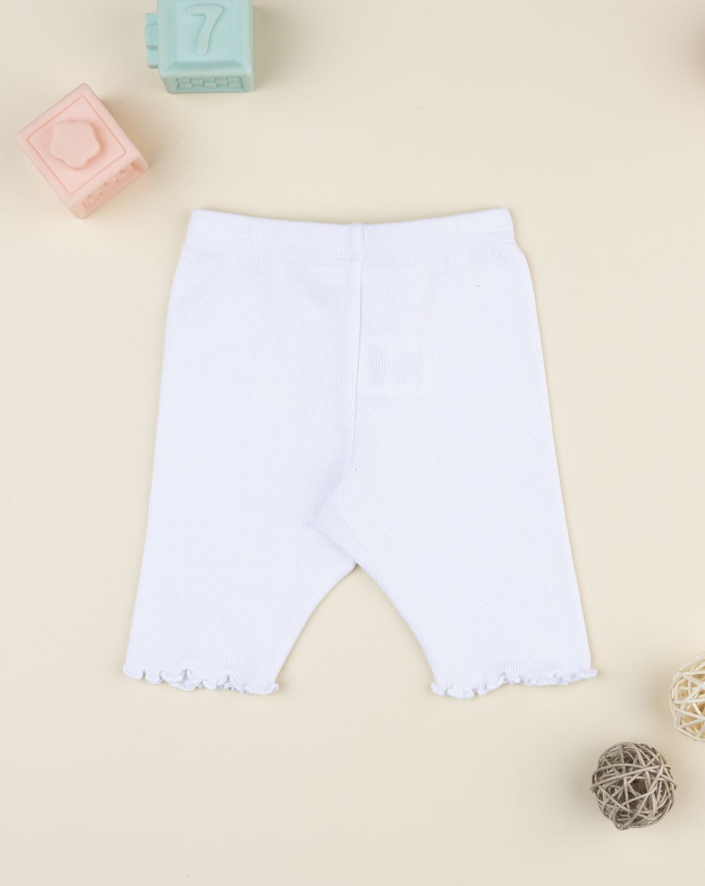 Legging bimba bianco con laccio