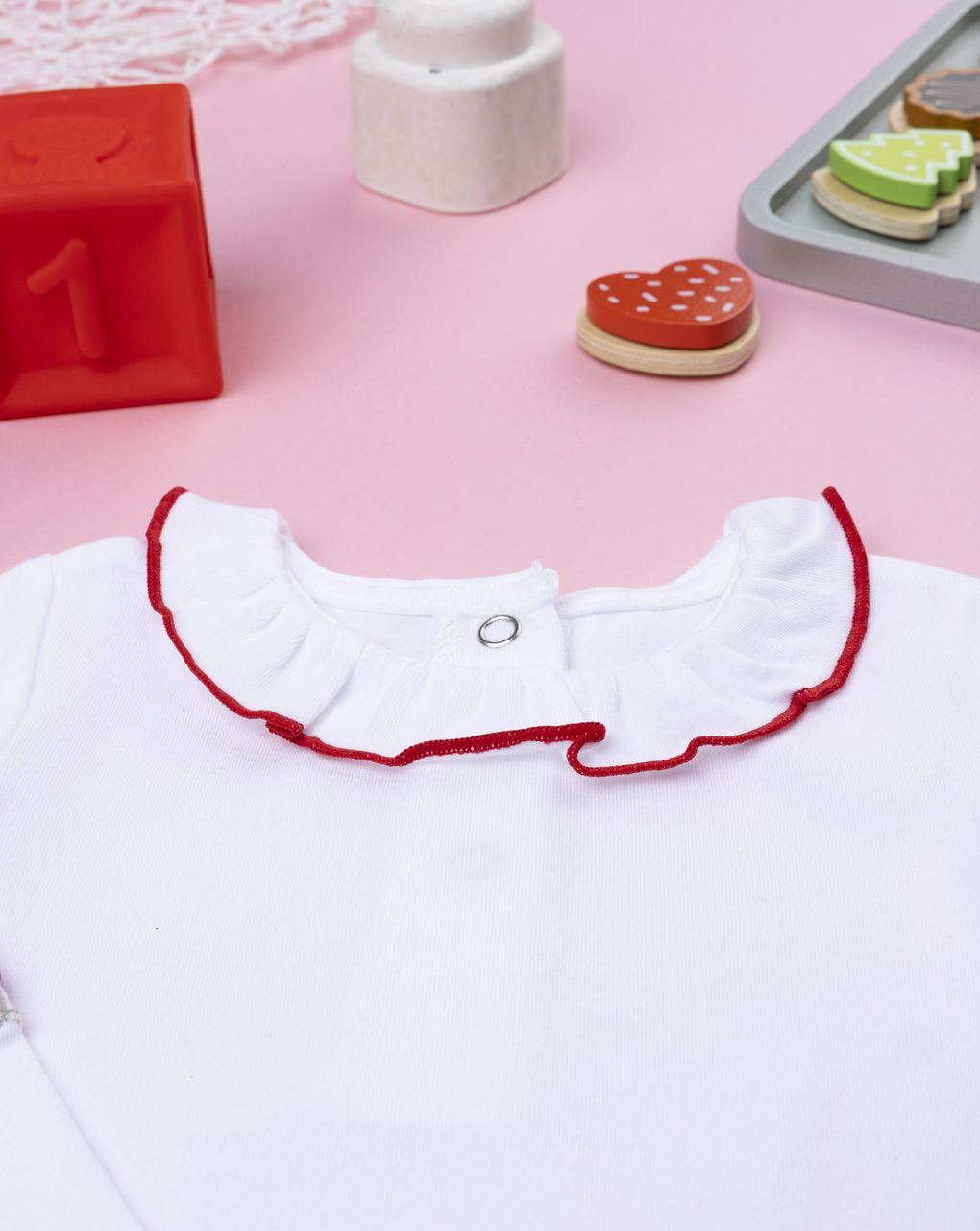 Body bimba bianco/rosso