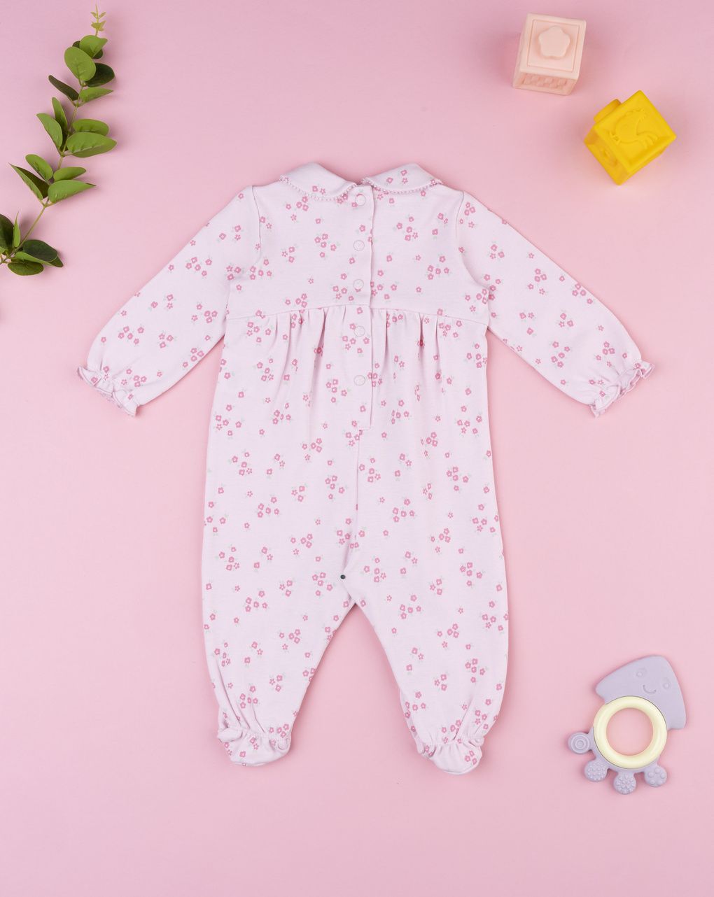 Tutina bimba rosa fiorellini allover