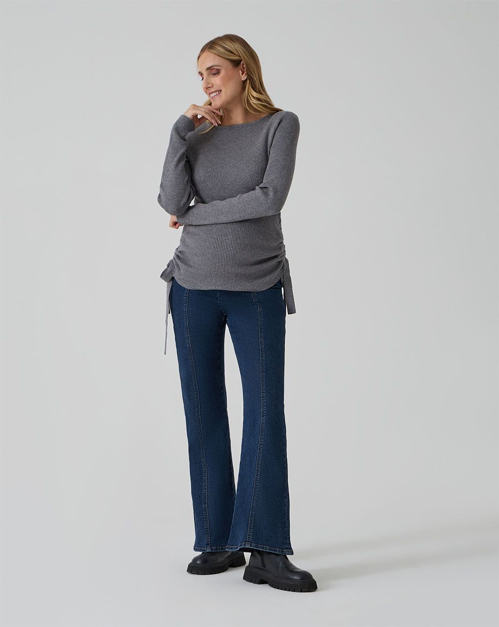 Pantalone premaman denim zampa