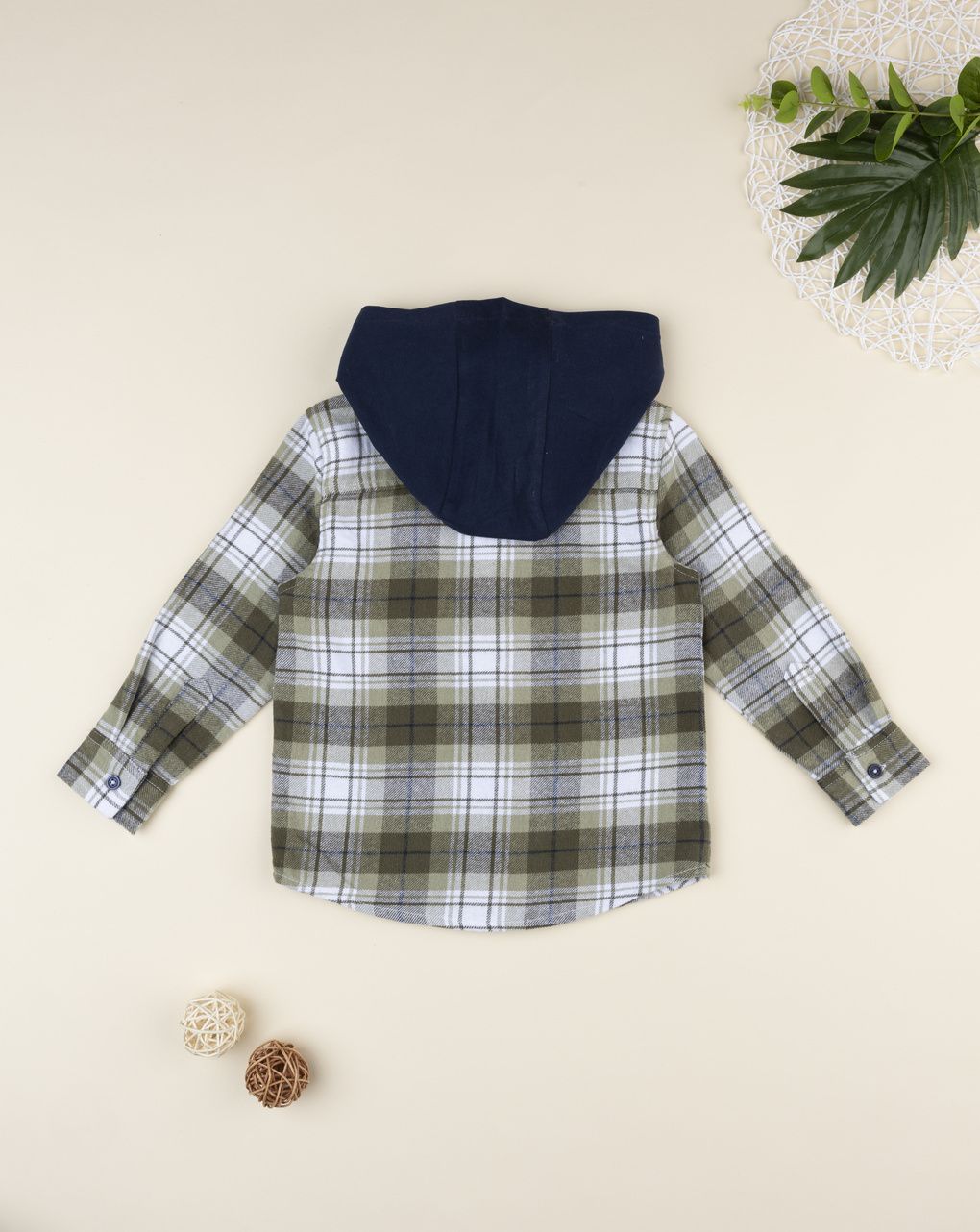Camicia flanella da bambino con cappuccio