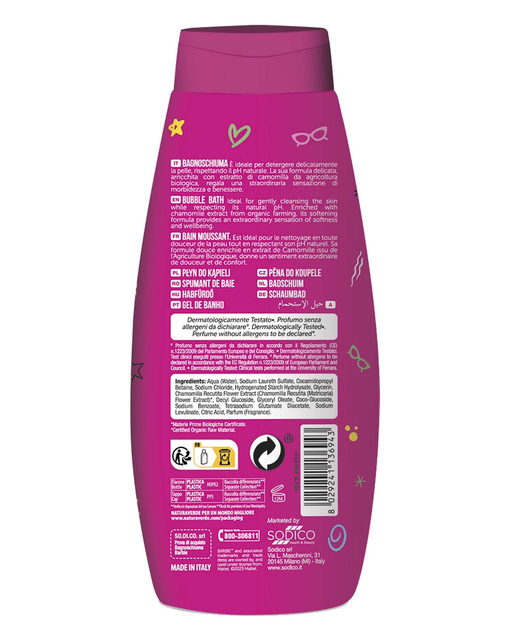 Bagnoschiuma barbie 300 ml - naturaverde