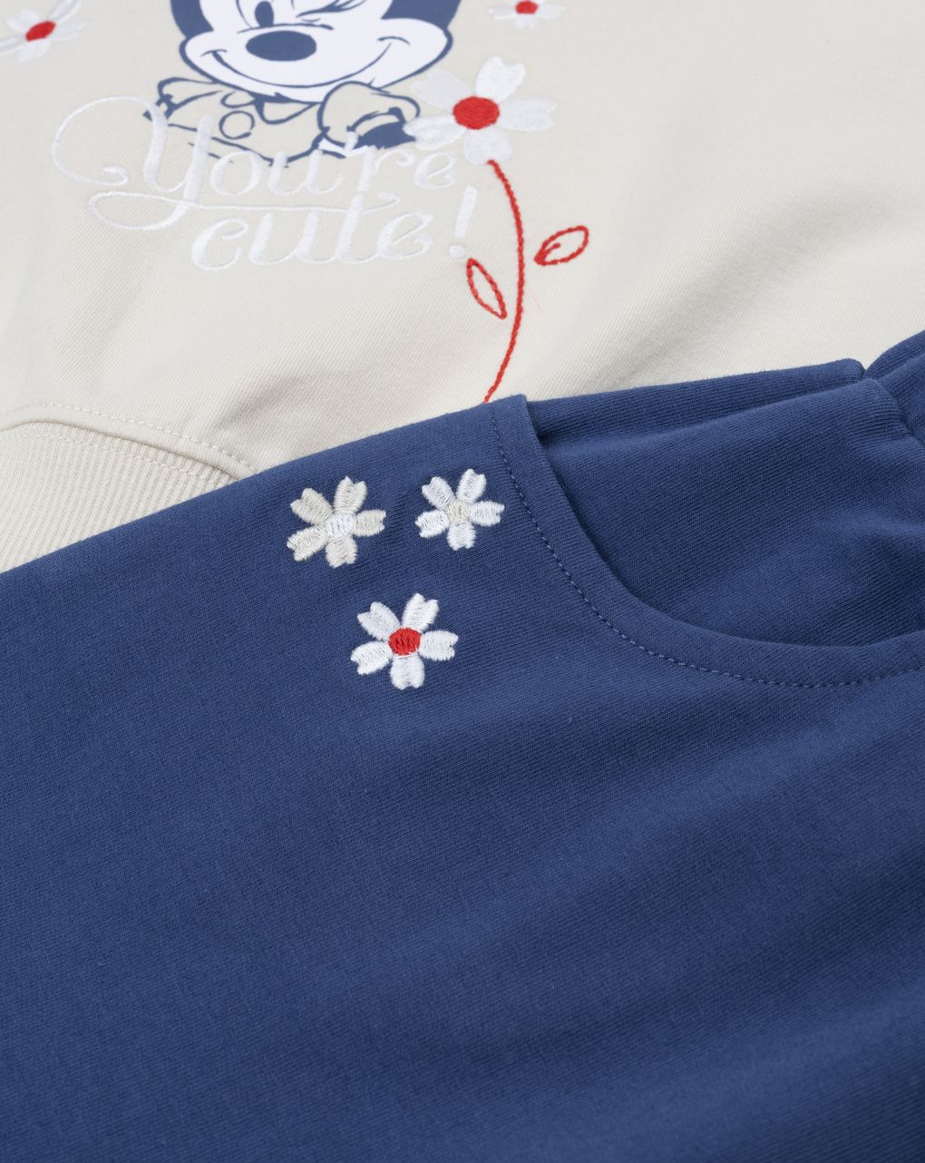 Completo jogging bambina beige/blu minnie