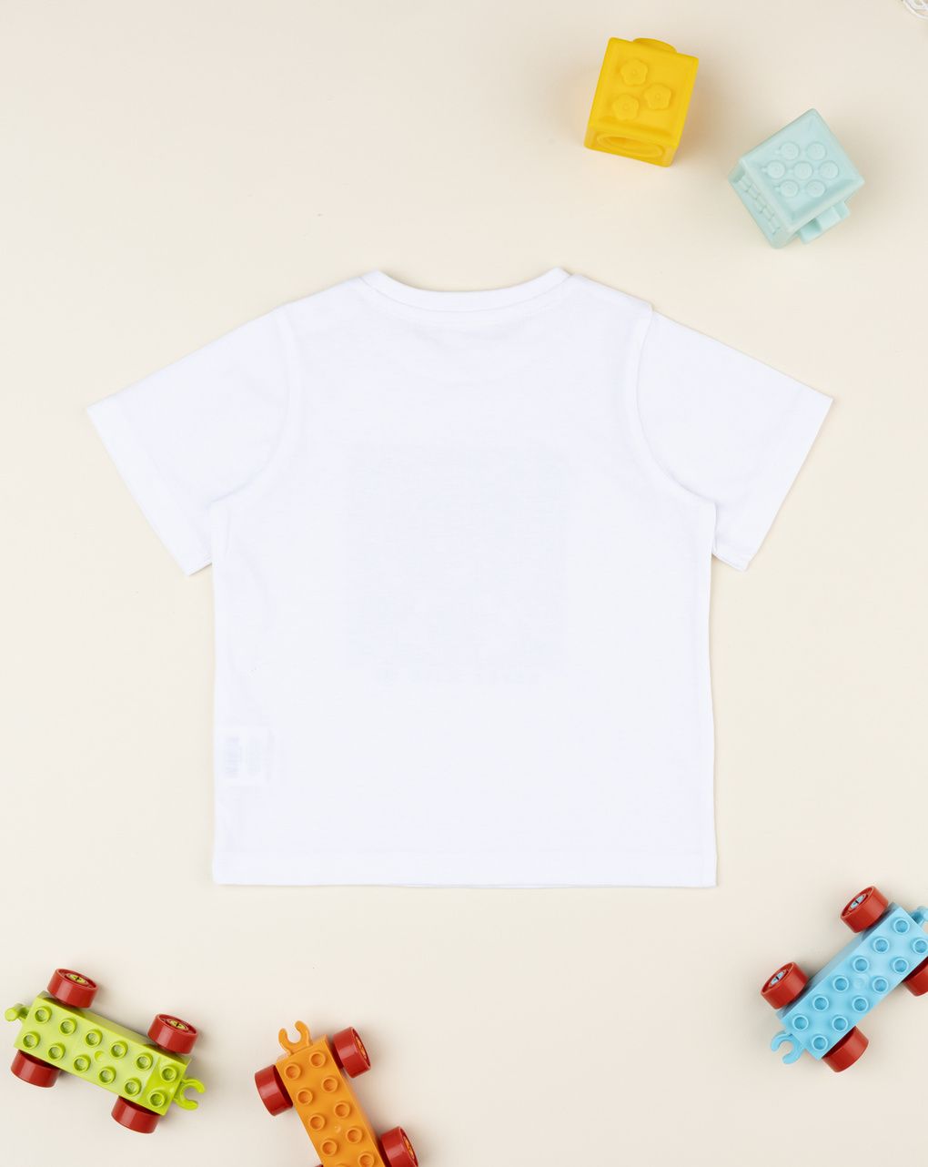 T-shirt bimbo bianca stampa in rilievo