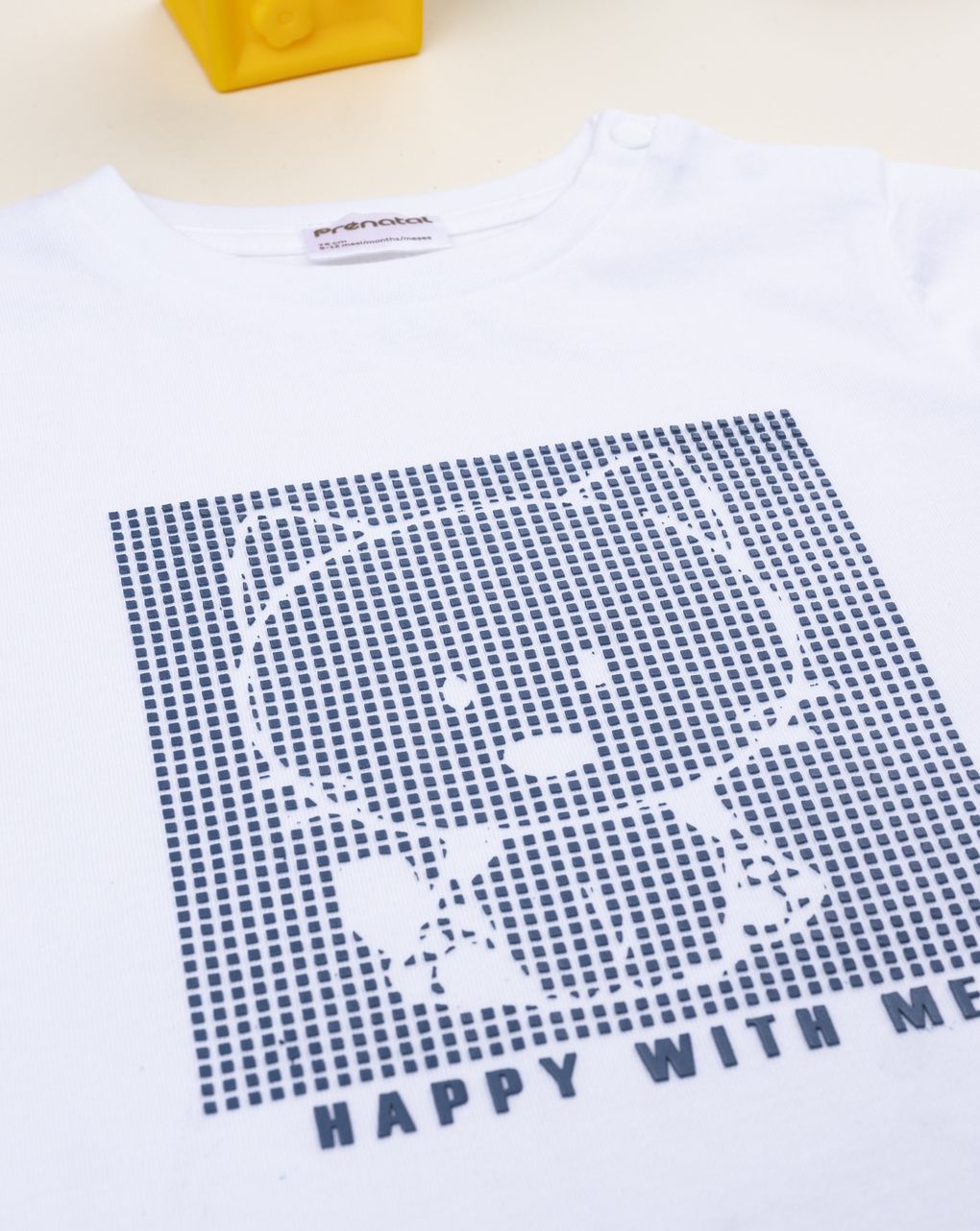 T-shirt bimbo bianca stampa in rilievo