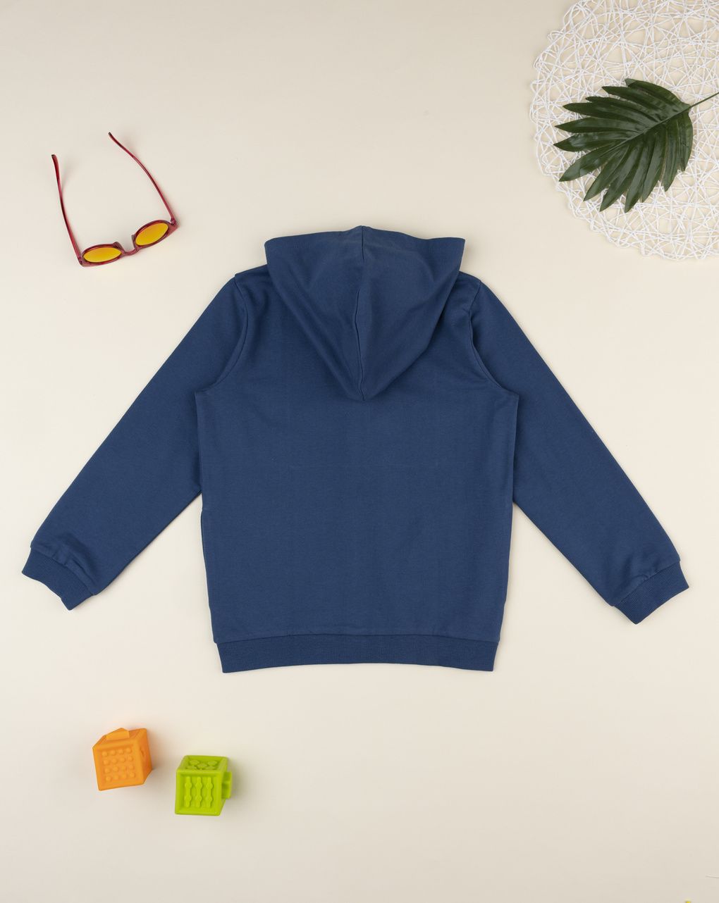 Felpa bambina blu cuore strass