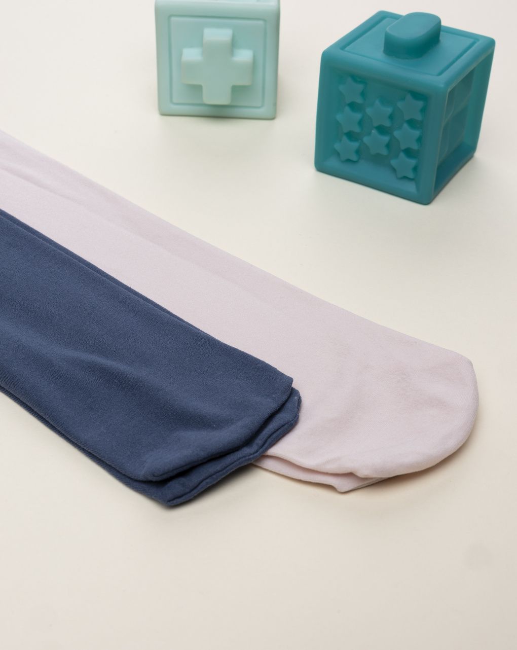 Pack 2 collant microfibra bambina blu/rosa