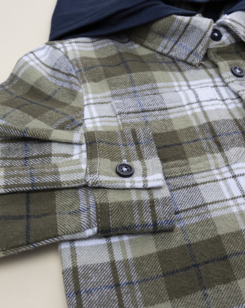 Camicia flanella da bambino con cappuccio