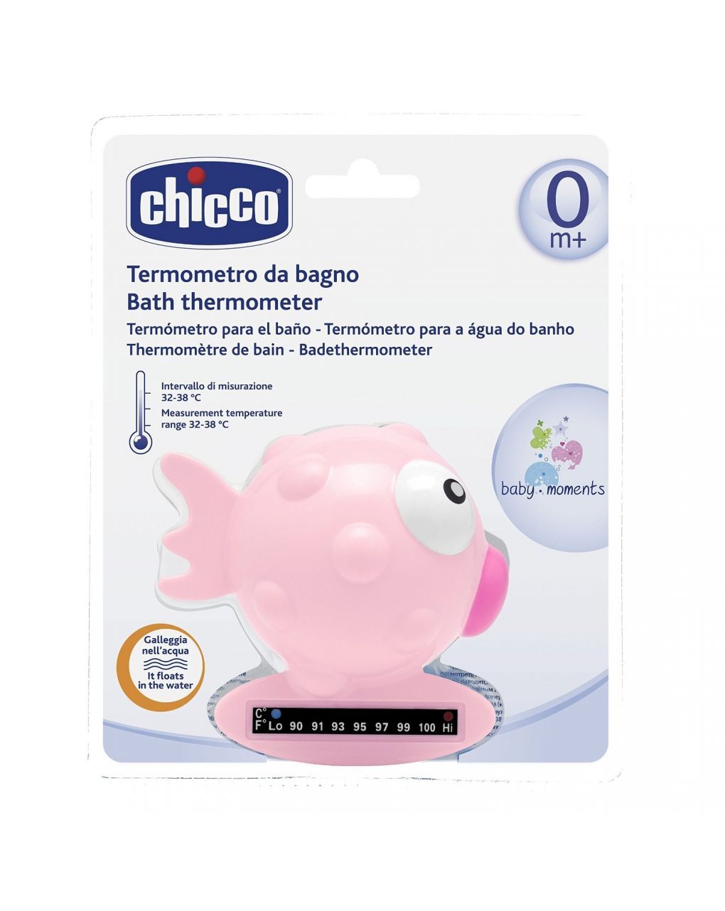 Termometro da bagno pesce palla rosa - chicco
